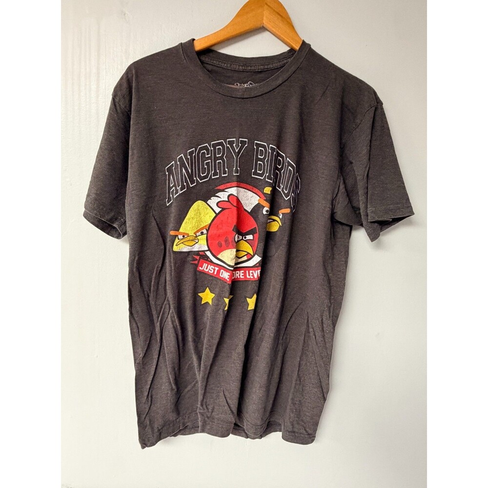 Angry Birds Just One More Level Gray Graphic T-Shirt Fifth Sun Adult